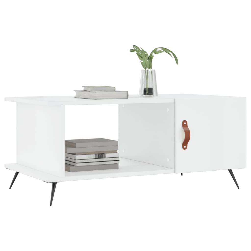 vidaXL Coffee Table High Gloss White 90x50x40 cm Engineered Wood