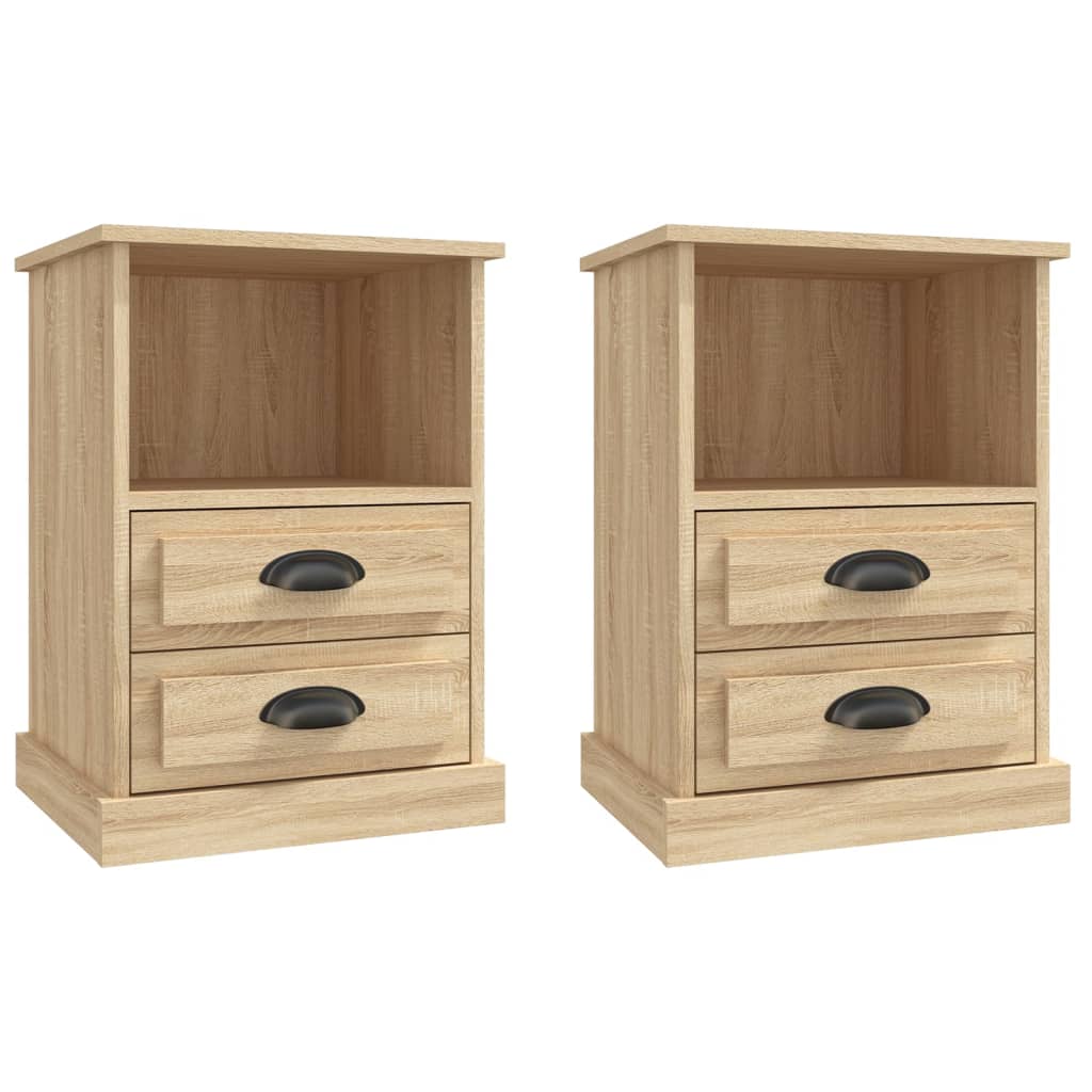 vidaXL Bedside Cabinets 2 pcs Sonoma Oak 43x36x60 cm