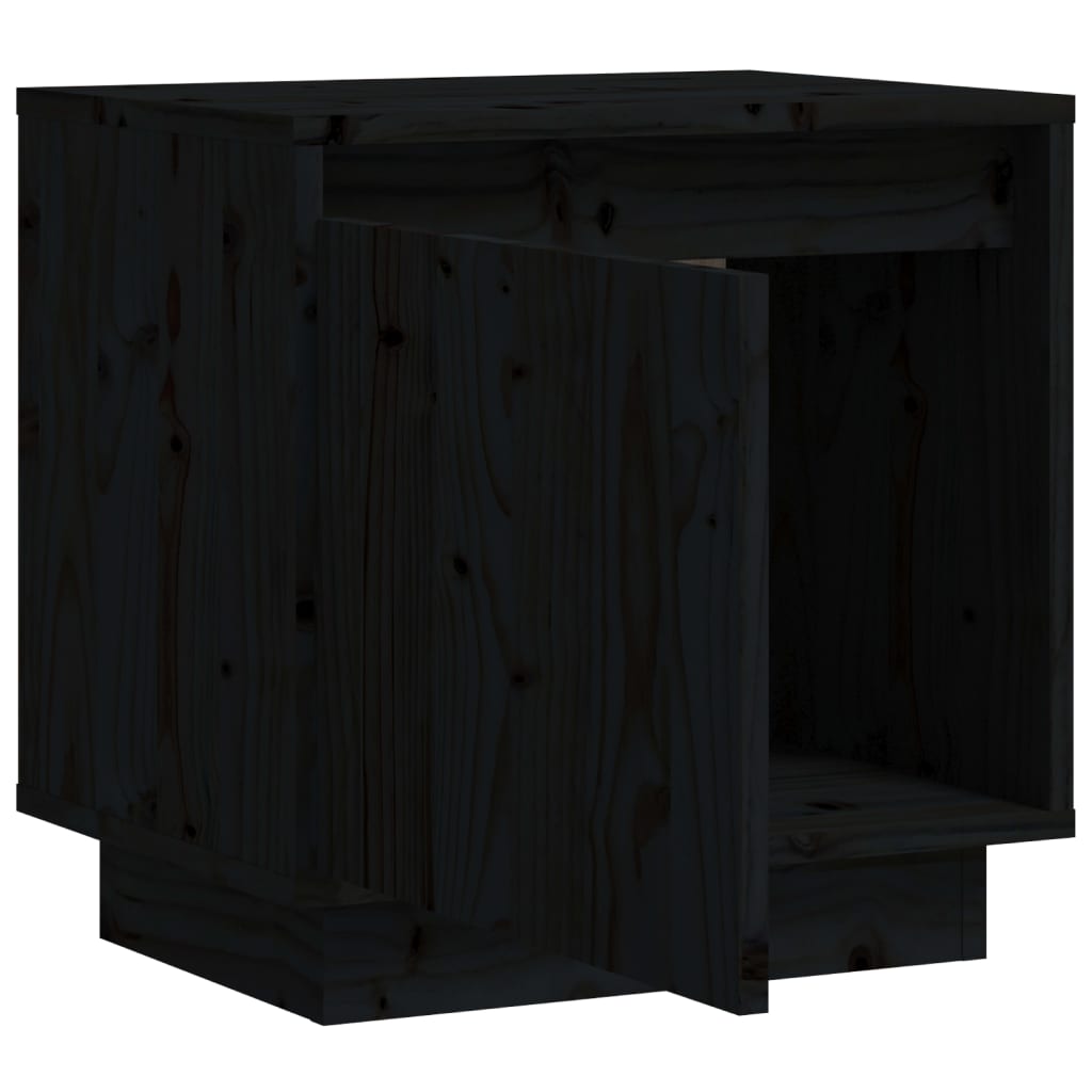 vidaXL Bedside Cabinets 2 pcs Black 40x30x40 cm Solid Wood Pine