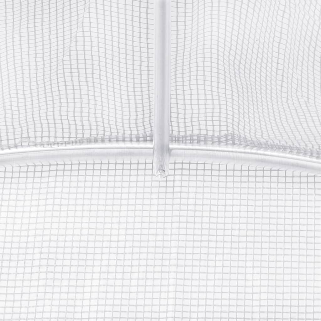vidaXL Greenhouse with Steel Frame White 66 m² 22x3x2 m