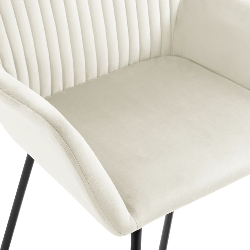 vidaXL Dining Chairs 2 pcs Cream Velvet