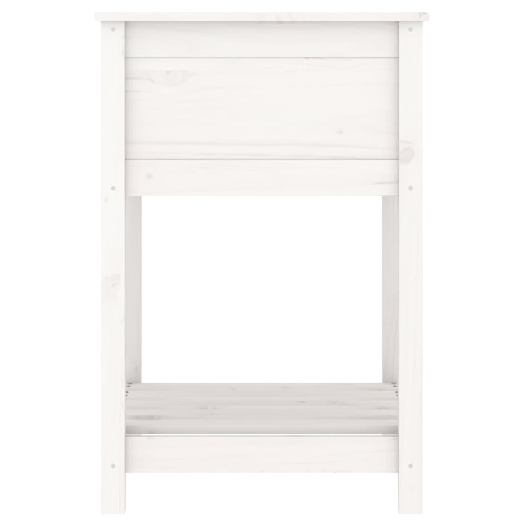 vidaXL Planter with Shelf White 54x54x81 cm Solid Wood Pine