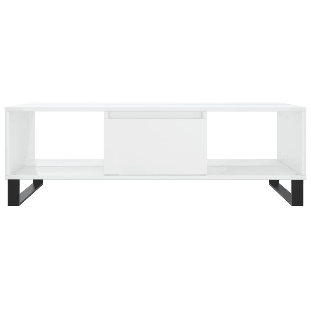 vidaXL Coffee Table High Gloss White 104x60x35 cm Engineered Wood