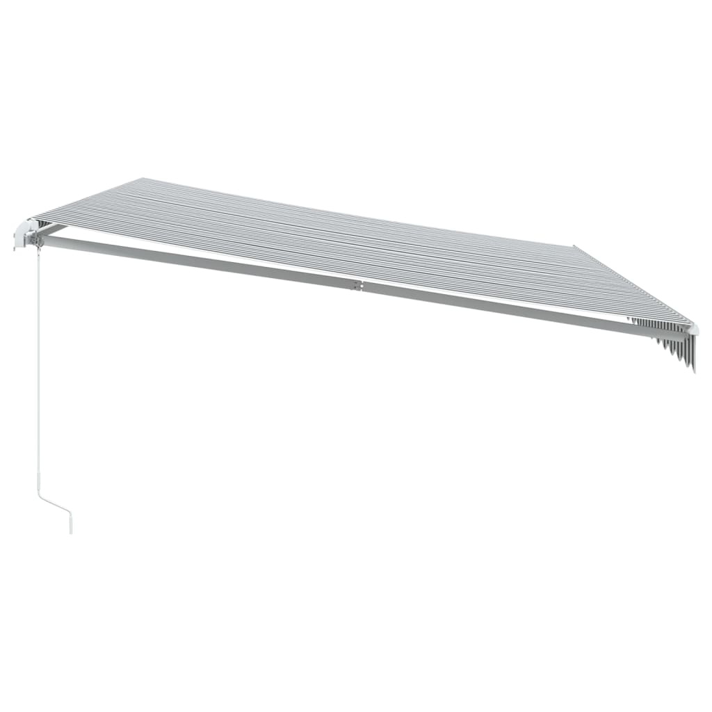 vidaXL Manual Retractable Awning with LED Anthracite&White 500x300 cm