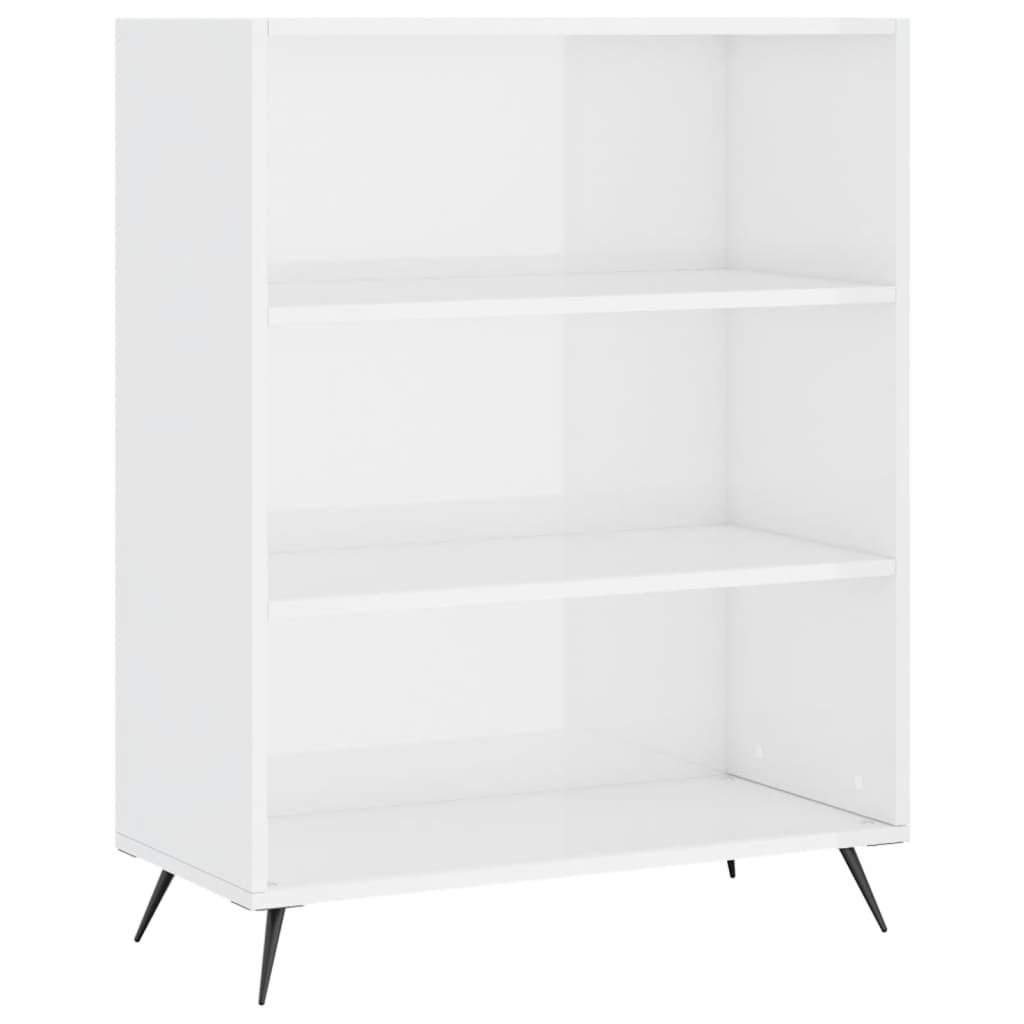 vidaXL Bookcase High Gloss White 69.5x32.5x90 cm Engineered Wood