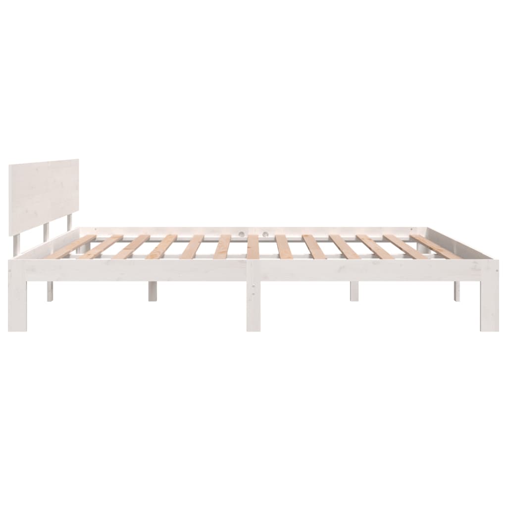 vidaXL Bed Frame without Mattress White 180x200 cm Super King Size