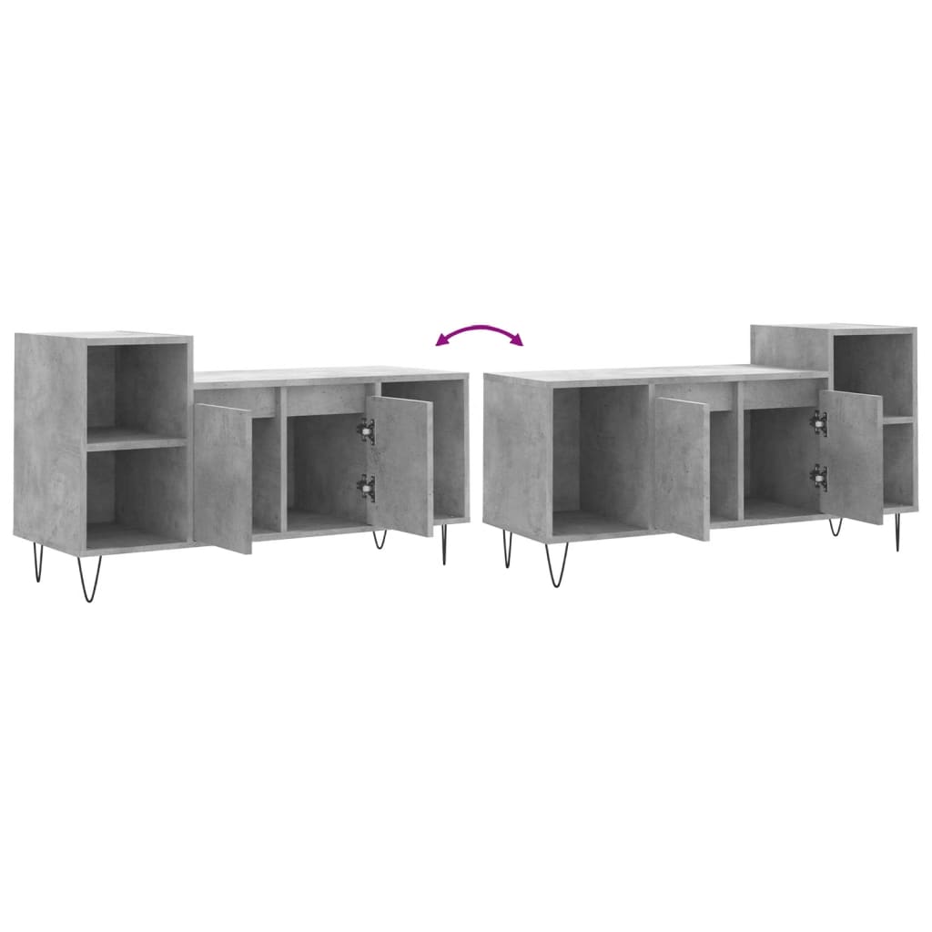 vidaXL TV Cabinet Concrete Grey 100x35x55 cm Engineered Wood