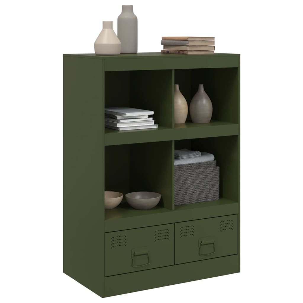 vidaXL Highboard Olive Green 67x39x95 cm Steel