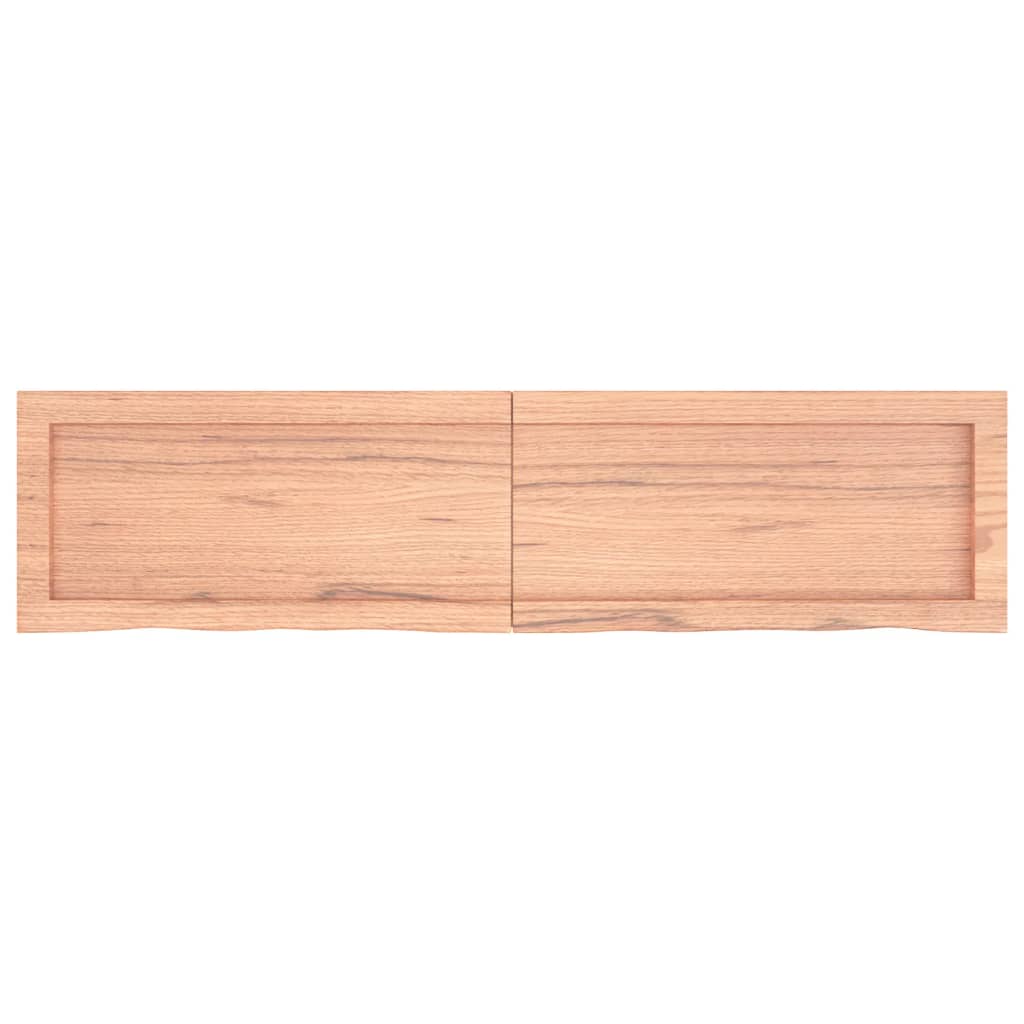 vidaXL Wall Shelf Light Brown 120x30x(2-4) cm Treated Solid Wood Oak