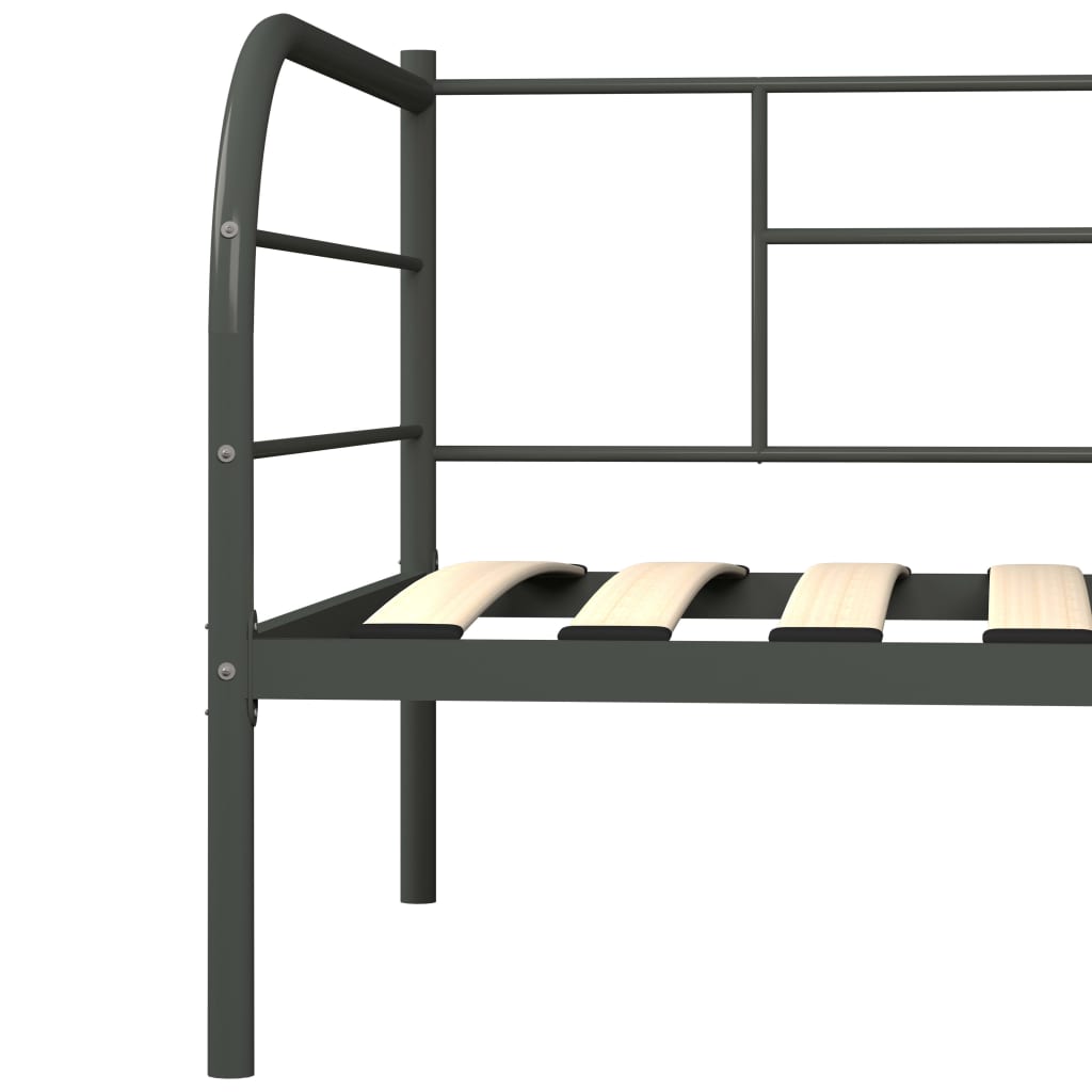 vidaXL DayBed Frame without Mattress Grey Metal 90x200 cm