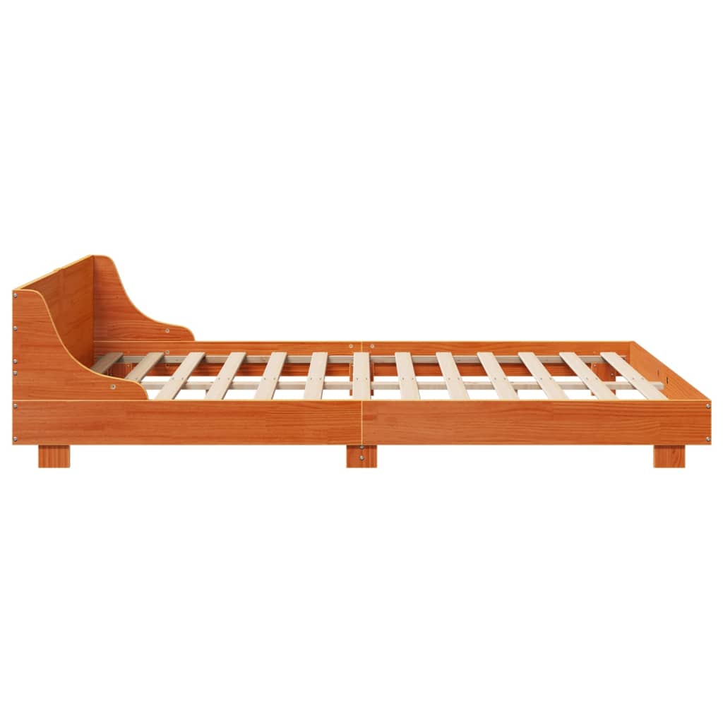 vidaXL Bed Frame without Mattress Wax Brown 160x200 cm Solid Wood Pine