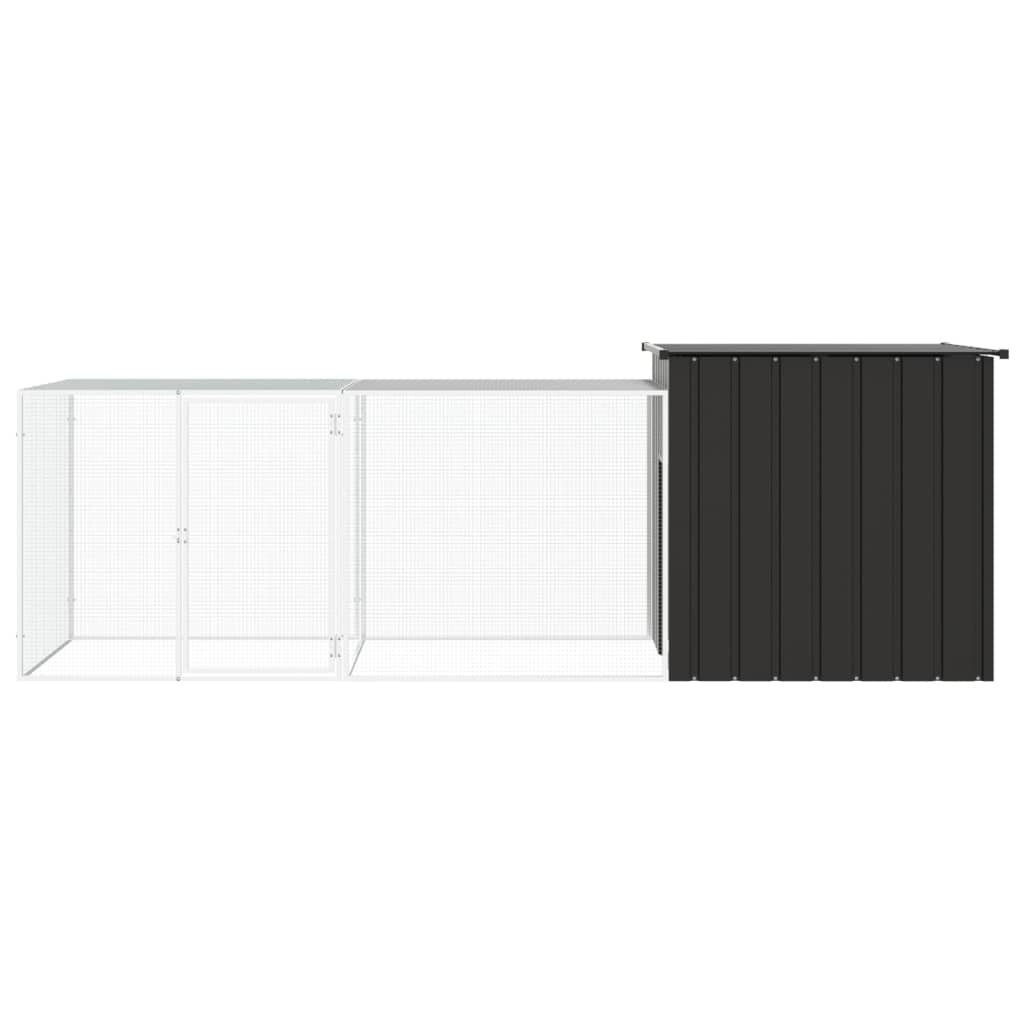 vidaXL Chicken Cage Anthracite 300x91x100 cm Galvanised Steel