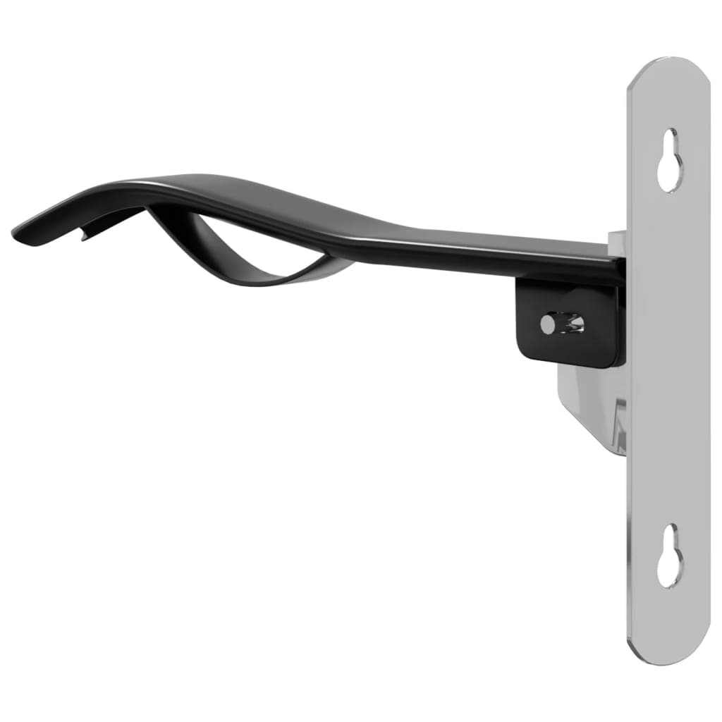vidaXL Saddle Rack with Bridle Hook Single Arm Foldble Black Iron