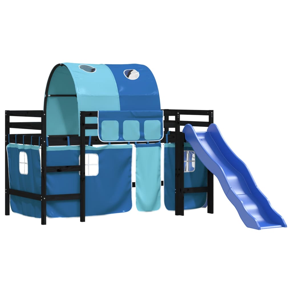 vidaXL Kids' Loft Bed with Tunnel without Mattress Blue 80x200 cm