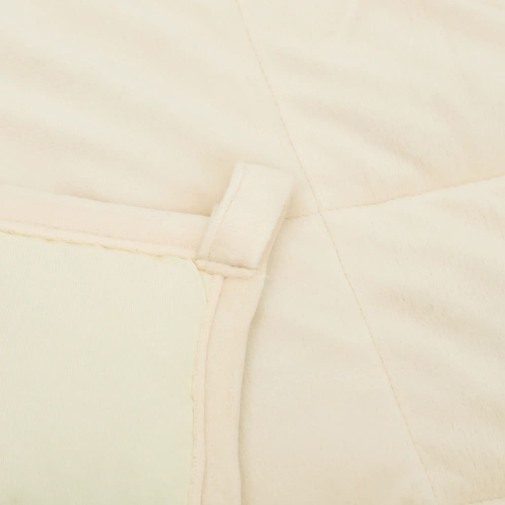 vidaXL Weighted Blanket Light Cream 155x220 cm 7 kg Fabric