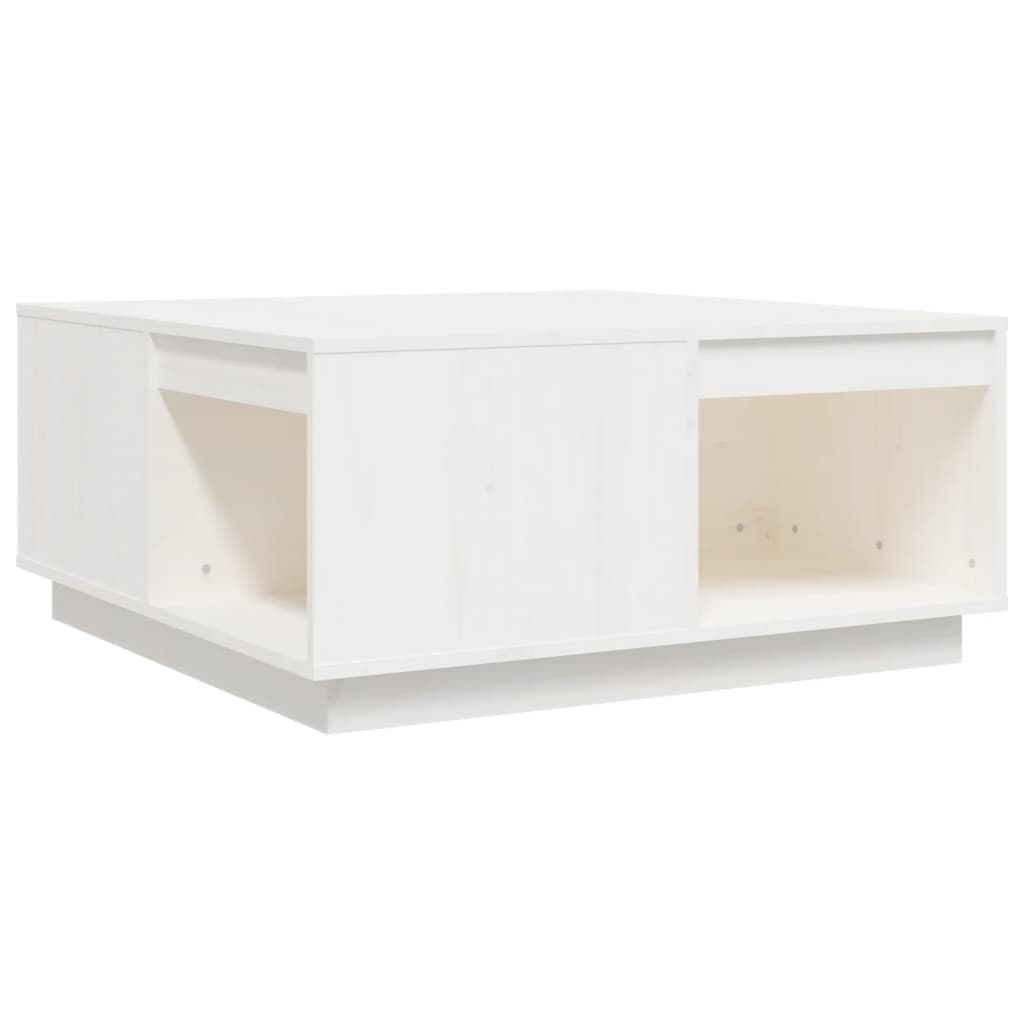 vidaXL Coffee Table White 80x81x36.5 cm Solid Wood Pine