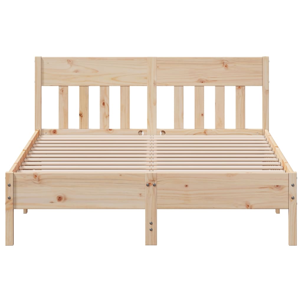 vidaXL Bed Frame without Mattress 150x200 cm King Size Solid Wood Pine