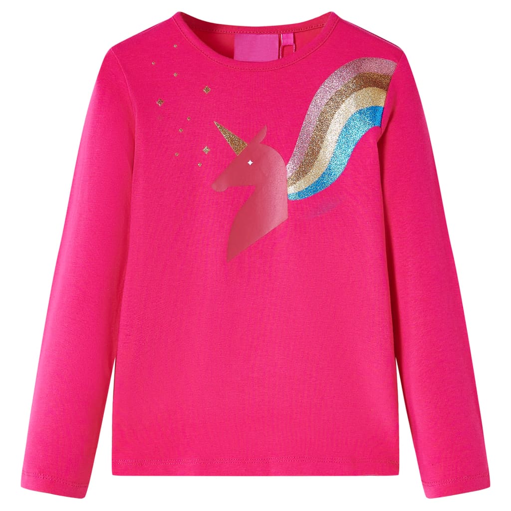 Kids' T-shirt with Long Sleeves Bright Pink 116