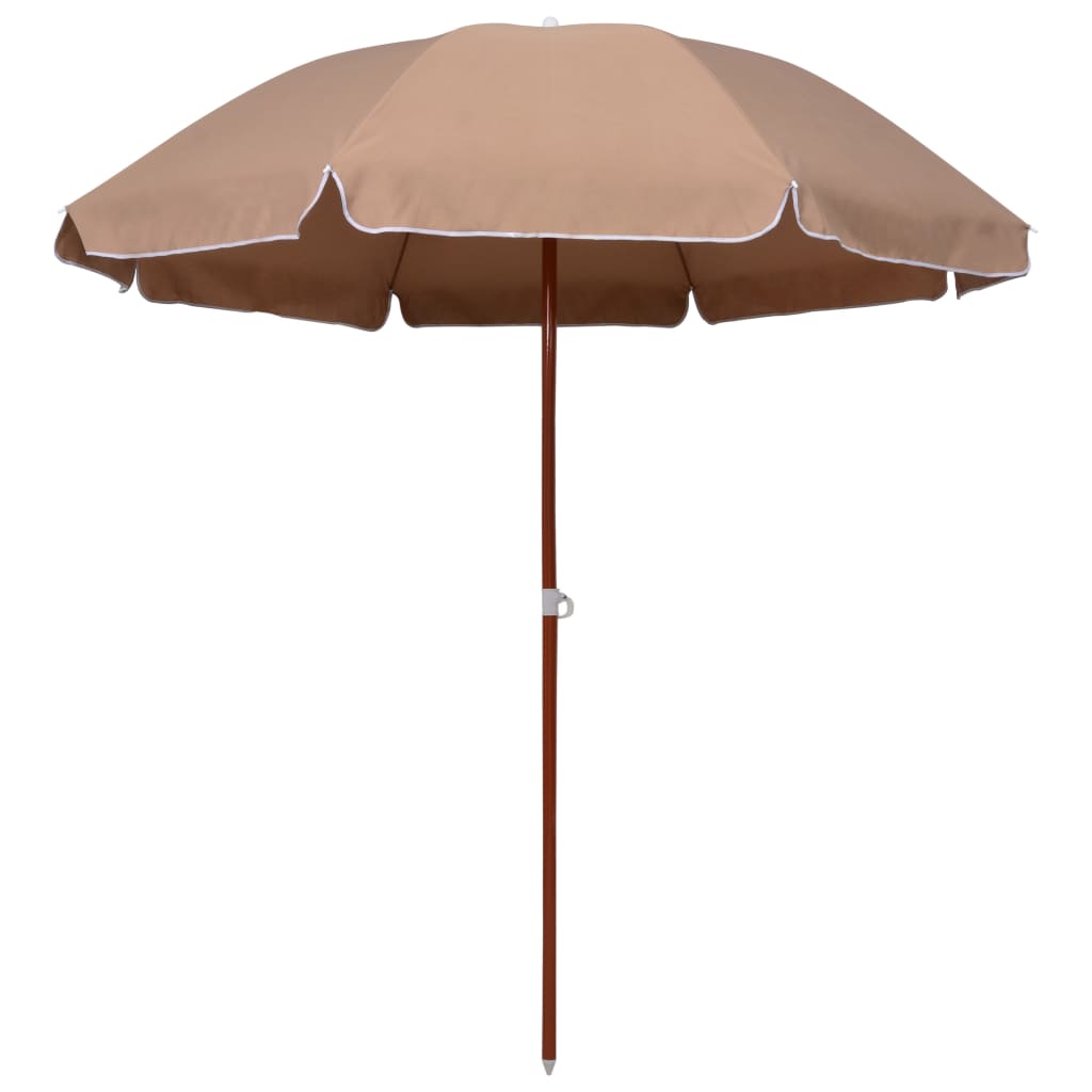 vidaXL Garden Parasol with Steel Pole 240 cm Taupe