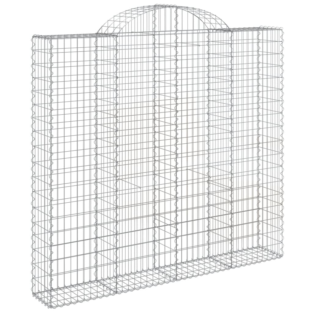 vidaXL Arched Gabion Baskets 6 pcs 200x30x180/200 cm Galvanised Iron