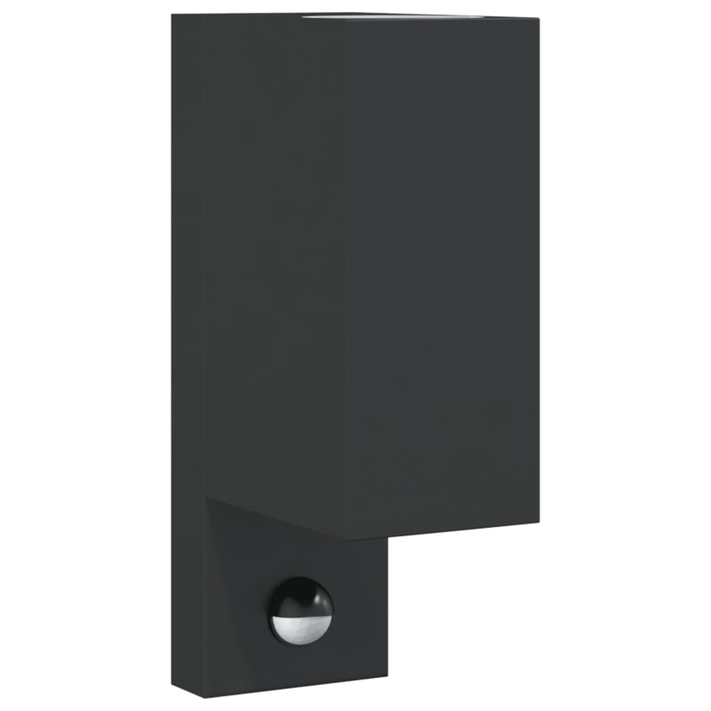 vidaXL Outdoor Wall Light with Sensor Black Die-cast Aluminium