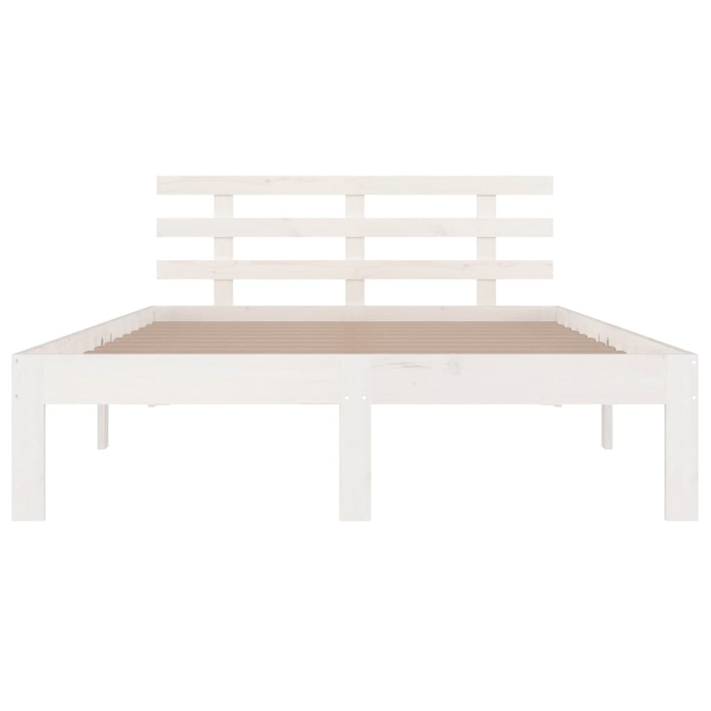 vidaXL Bed Frame without Mattress White Solid Wood 200x200 cm