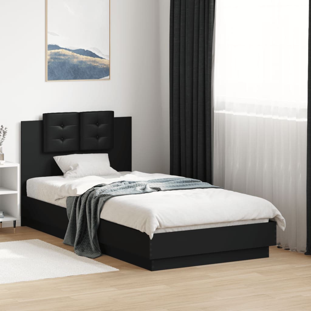 vidaXL Bed Frame without Mattress Black 75x190 cm Small Single