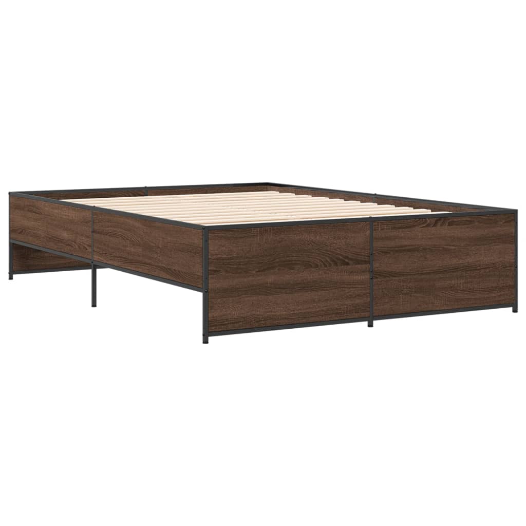 vidaXL Bed Frame without Mattress Brown Oak 135x190 cm Double