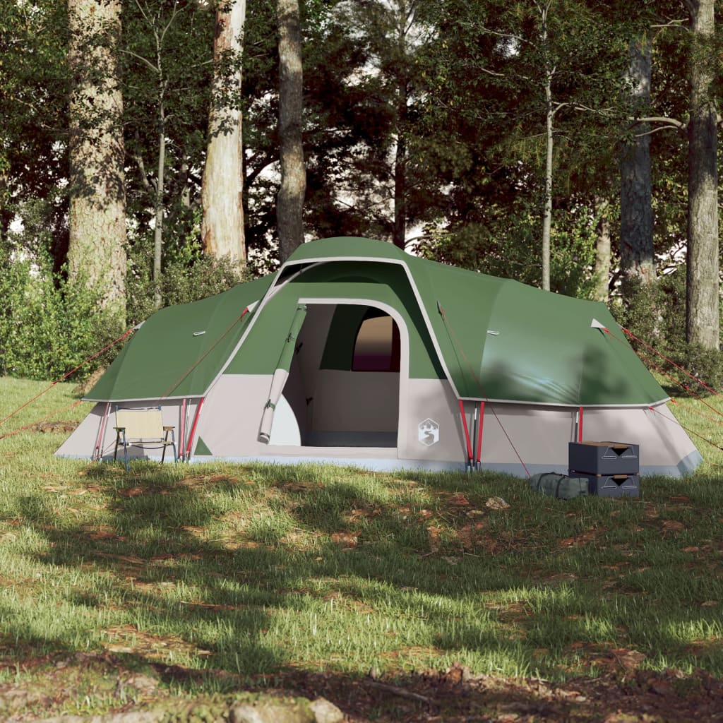 vidaXL Family Tent Dome 11-Person Green Waterproof