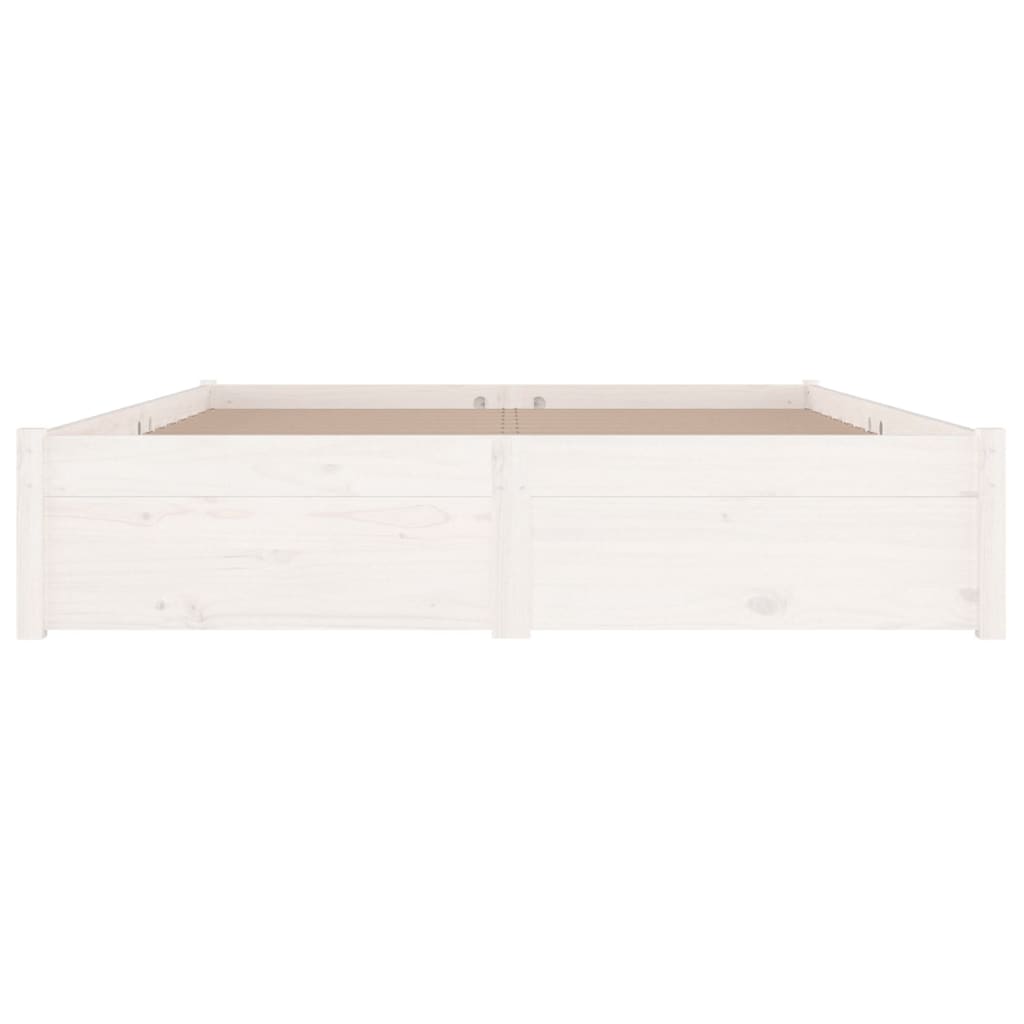 vidaXL Bed Frame without Mattress with Drawers White 140x190 cm (814930+814995)