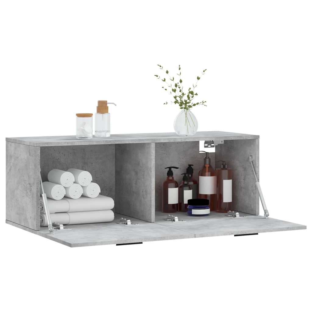 vidaXL Wall Cabinet Concrete Grey 100x36.5x35 cm Engineered Wood