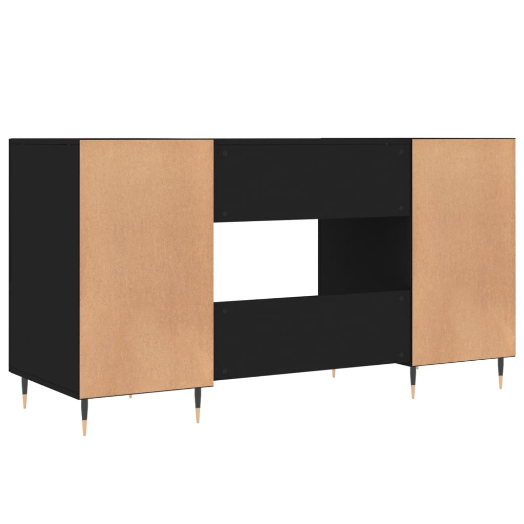 vidaXL Desk Black 140x50x75 cm Engineered Wood