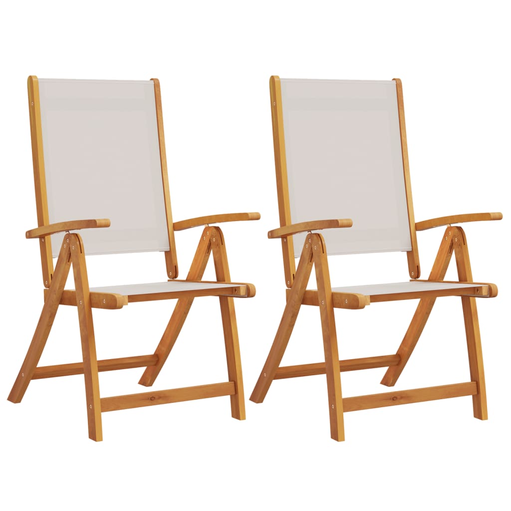 vidaXL Folding Garden Chairs 2 pcs Solid Wood Acacia and Textilene