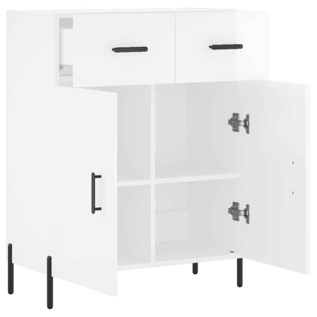 vidaXL Sideboard High Gloss White 69.5x34x90 cm Engineered Wood