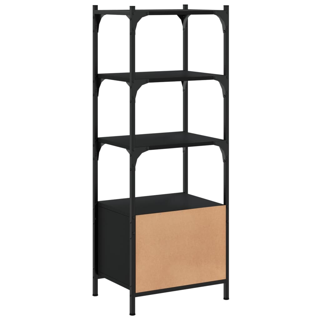 vidaXL Bookcase 3-Tier Black 41x30x109.5 cm Engineered Wood