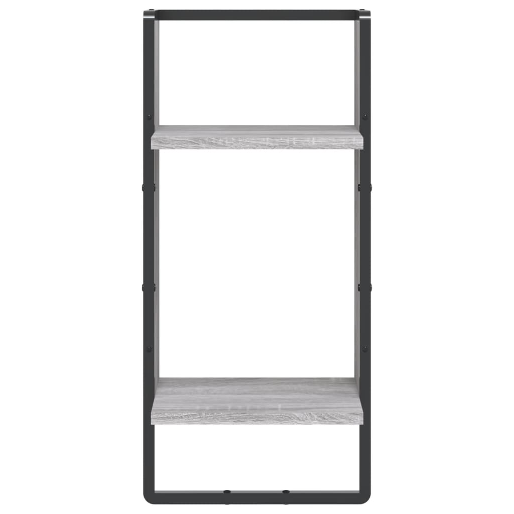 vidaXL Wall Shelf with Bar Grey Sonoma 30x25x65 cm