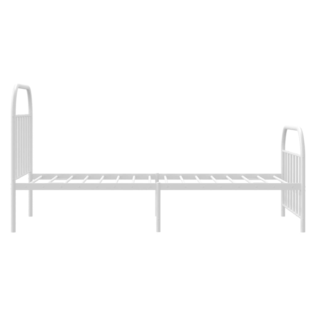 vidaXL Metal Bed Frame without Mattress with Footboard White 100x190 cm