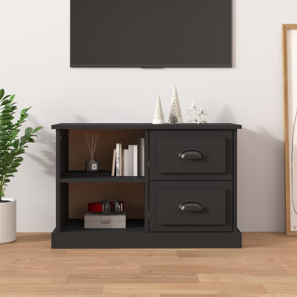 vidaXL TV Cabinet Black 73x35.5x47.5 cm Engineered Wood