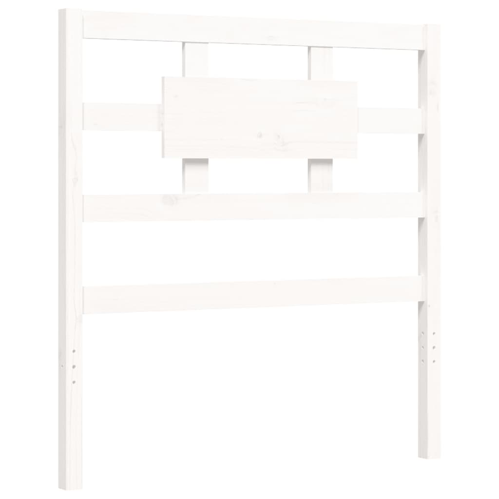 vidaXL Bed Frame without Mattress White Single Solid Wood Pine