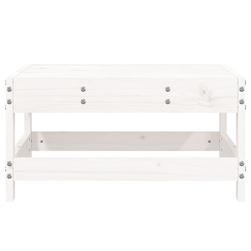 vidaXL Garden Footstool White Solid Wood Pine