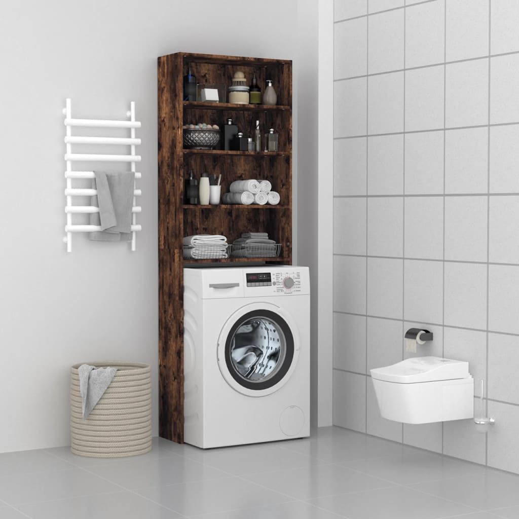 vidaXL Washing Machine Cabinet Smoked Oak 64x24x190 cm