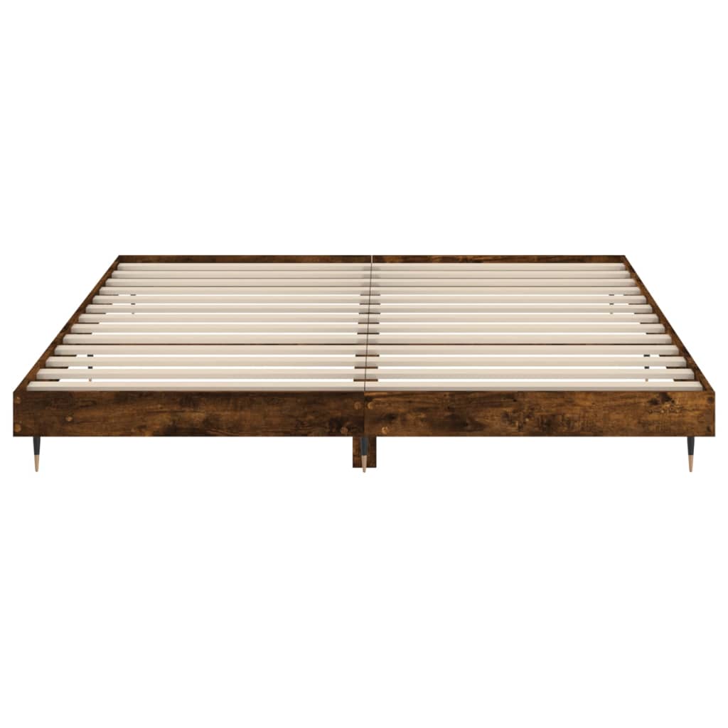 vidaXL Bed Frame without Mattress Smoked Oak 180x200 cm Super King Engineered Wood