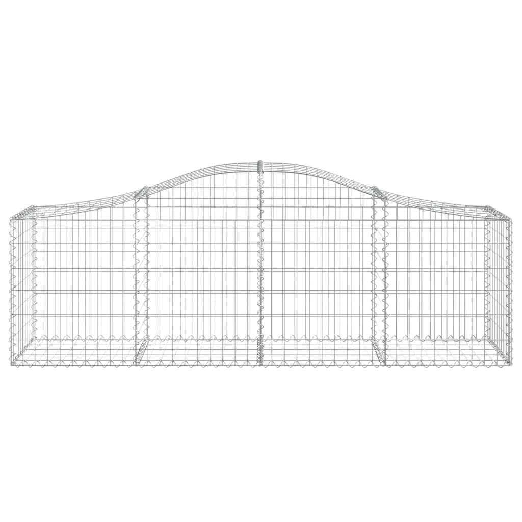 vidaXL Arched Gabion Baskets 10 pcs 200x50x60/80 cm Galvanised Iron