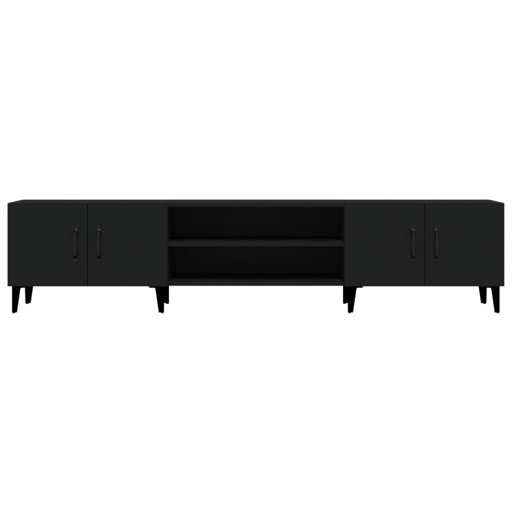 vidaXL TV Cabinet Black 180x31.5x40 cm Engineered Wood