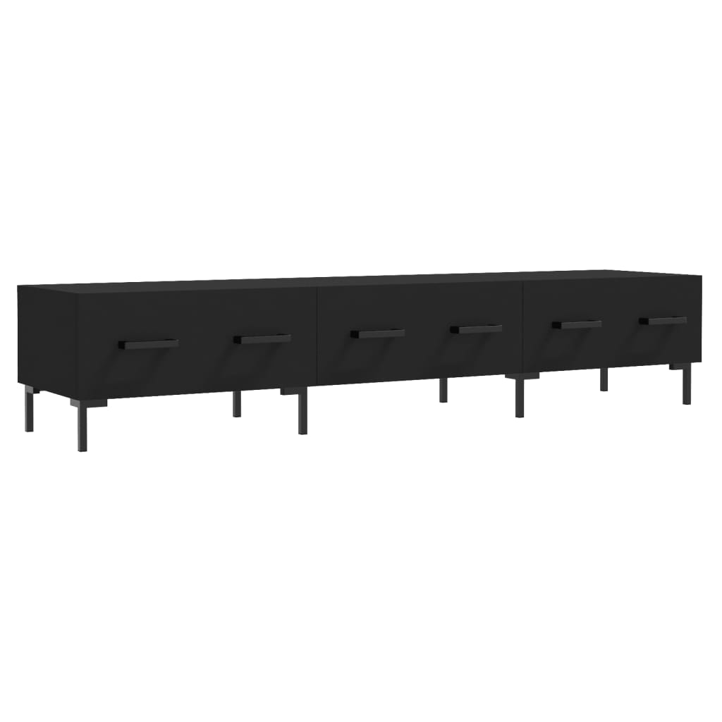 vidaXL TV Cabinet Black 150x36x30 cm Engineered Wood