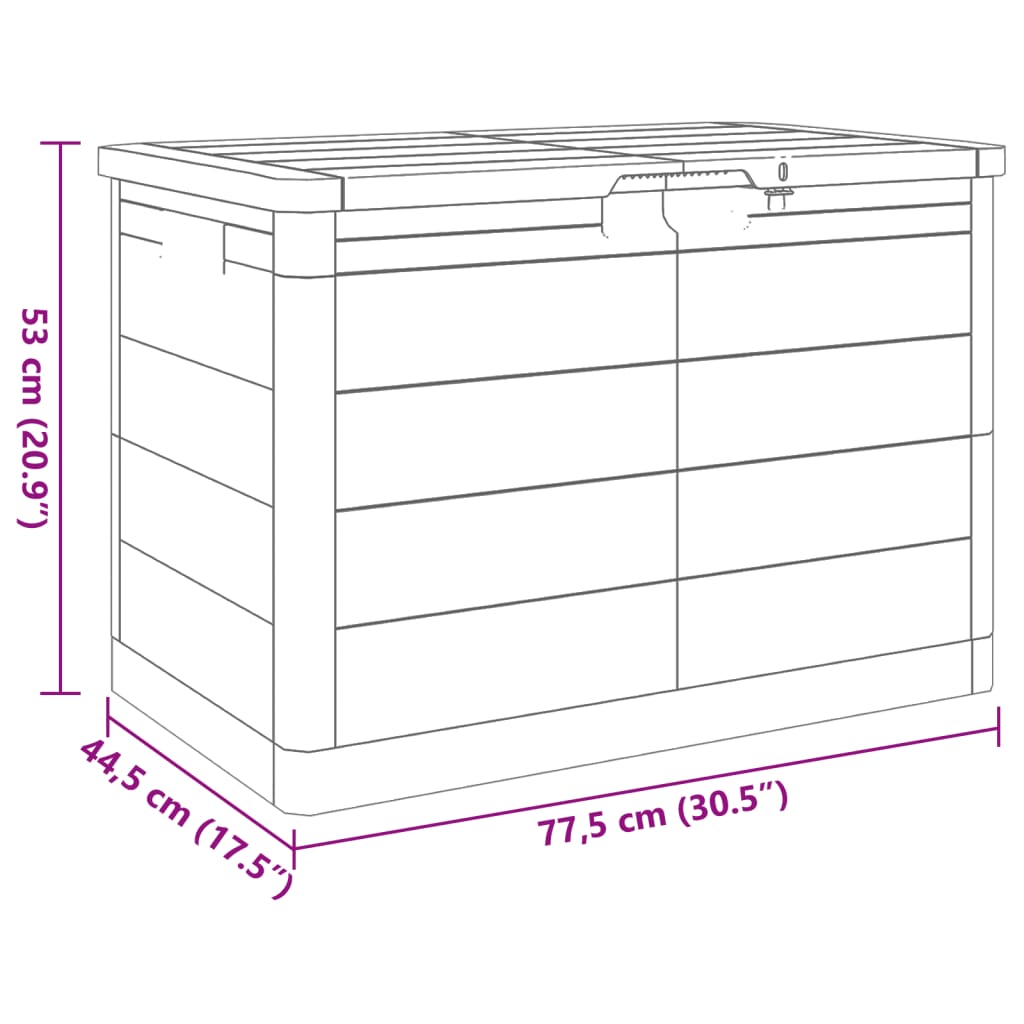 vidaXL Outdoor Cushion Box Anthracite 77.5x44.5x53 cm Polypropylene