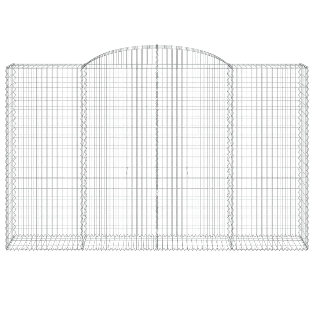 vidaXL Arched Gabion Baskets 2 pcs 300x50x180/200 cm Galvanised Iron