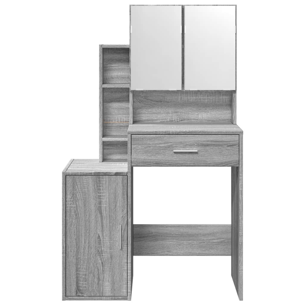 vidaXL Dressing Table with Cabinet Grey Sonoma 80x35x132 cm