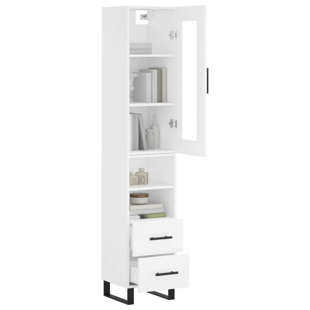 vidaXL Highboard White 34.5x34x180 cm Engineered Wood