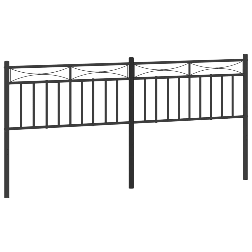 vidaXL Metal Headboard Black 193 cm